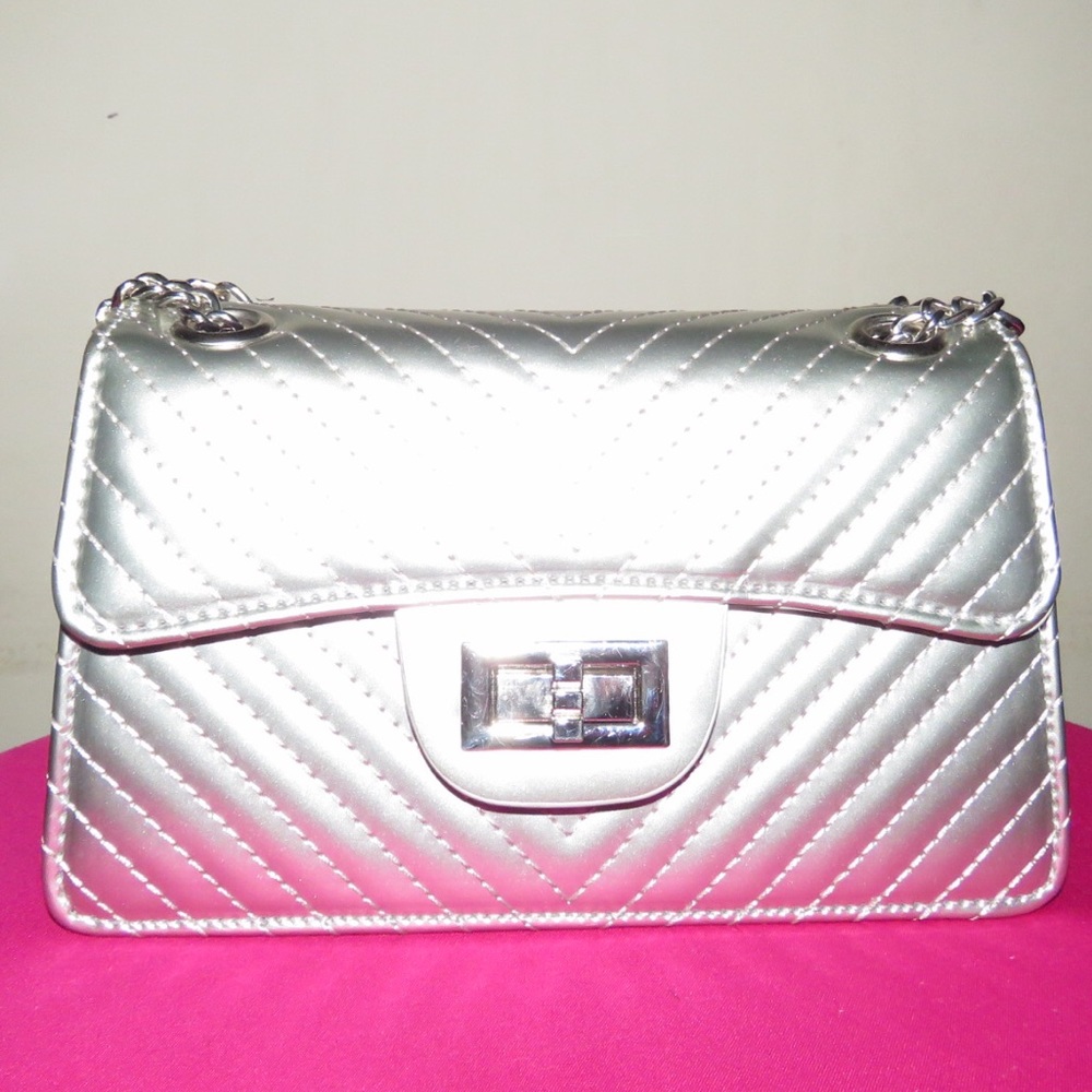 Silver Metallic Crossbody